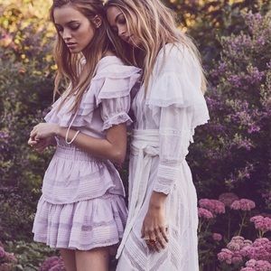 LoveShackFancy Liv Ruffle Mini Dress in Purple size S 💜 NWT !!!